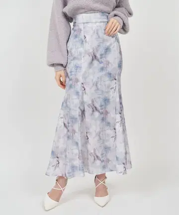 ROYAL PARTY 뉴앙스 패턴 타이트 플레어 스커트