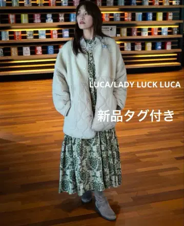 택 포함 새상품 루카 레이디 랙 루카 프린트 티어드 원피스 그린 계열