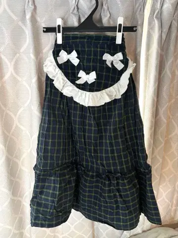 NILE PERCH 나일 퍼치 그린 체크 플레어 스커트