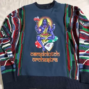 새상품급! 카멜 클러치 오케스트라 맨투맨 3d 니트 절개 가네샤