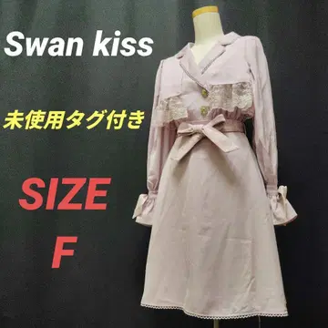 미사용 택 포함 스완키스 원피스 핑크 레이스 리본 비쥬