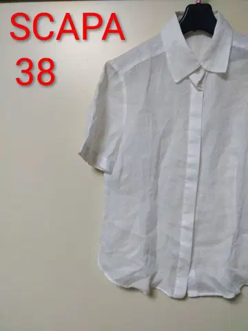 SCAPA 화이트 반팔 블라우스 38