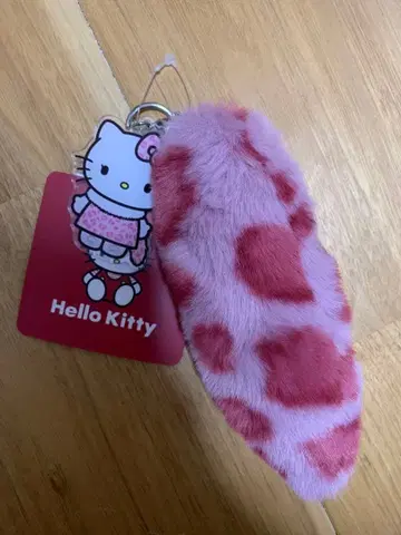 [ 익명 배송 ] 산리오 헬로키티 키링 참 레오파드 무늬 핑크