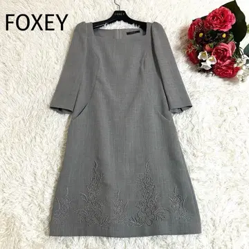 컨디션 최상 폭시 꽃 자수 가을/겨울 7부 소매 원피스 38