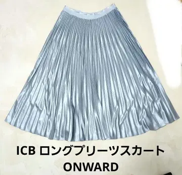 ICB 새틴 플리츠 스커트 라이트 블루 ONWARD 44 사이즈(M)