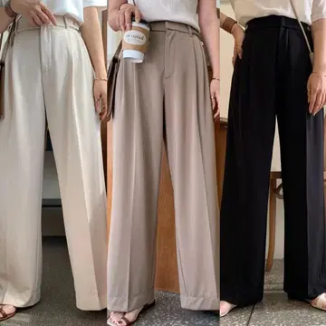 [ 택 포함 새상품 ] blate 드레이프감 턱 와이드 팬츠