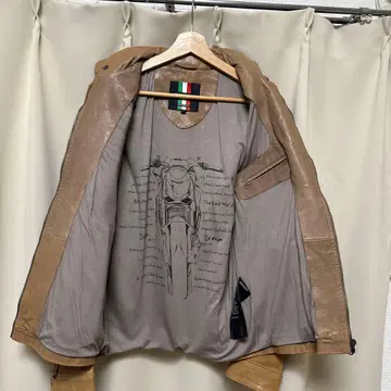 DUCATI 베이지 가죽 자켓 M