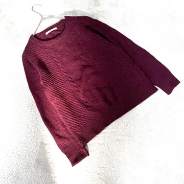 [ 저널 스탠다드 리룸 ] ( F ) 케이블 짜임 니트 버건디