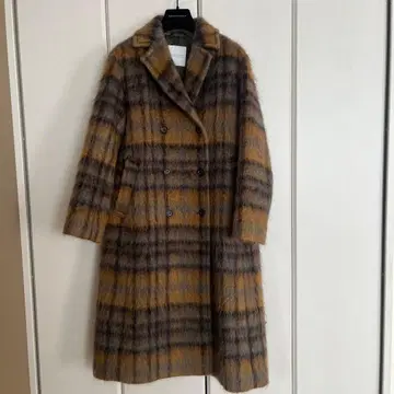 매킨토시 철학 샤기 체크 코트