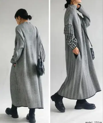 안티카 pattern torso 니트 롱 원피스