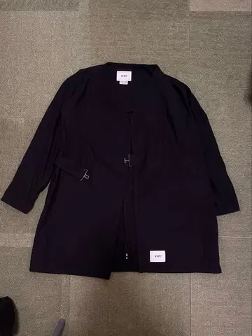 블랙 롱 코트 벨트 포함