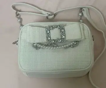 NOEMIE 아가씨 트위드 리본 비쥬 숄더백