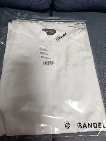 [ 레어 사이즈 ] BANDEL 모크넥 T셔츠 XXL 화이트