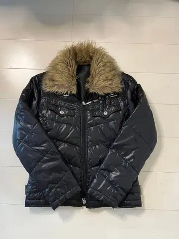 퍼 다운 자켓 짧은 기장