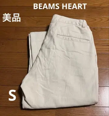 BEAMS HEART 스트레치 트윌 1 플리츠 슬랙스 아이보리 S