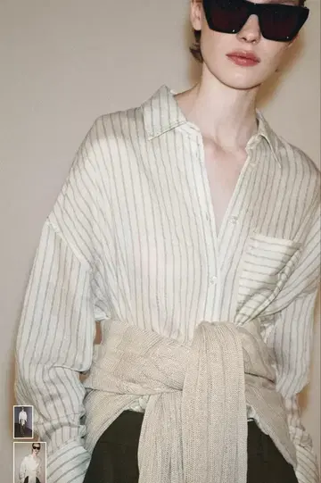 ZW COLLECTION 스트라이프 긴팔 셔츠 S 사이즈