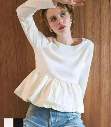 coca 밑단 벌룬 도킹 롱 T셔츠