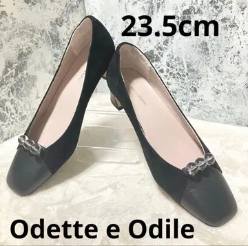 [ 새상품급 ] odetto 블랙 스웨이드&가죽 23.5cm