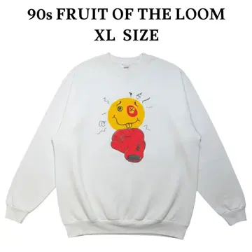 90s 프룻 오브 더 룸 복싱 스마일 빅 프린트 맨투맨