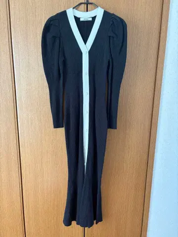 SNIDEL 리브 편직 긴팔 니트 원피스