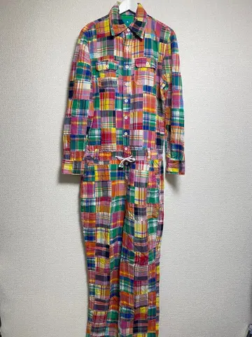 맥대디 오버롤 패치워크 마드라스 체크