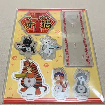 라면 빨간 고양이 아크릴 스탠드 아크릴 디오라마