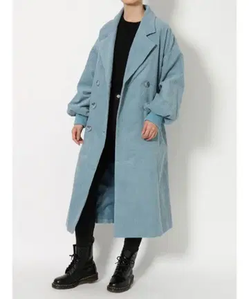 jouetie 코듀로이 체스터 코트 블루