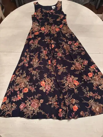 로라 애슐리 롱 원피스 네이비