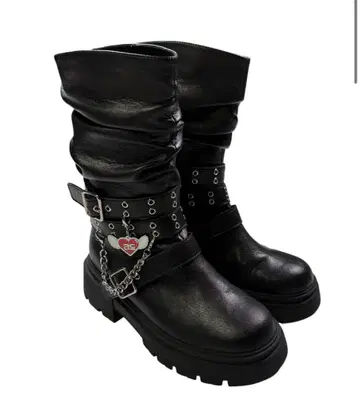 ACLENT 참 벨트 디테일 부츠