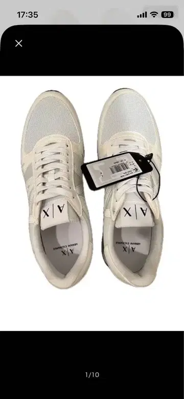 [택 포함 새상품] Armani Exchange A/X 화이트 스니커즈
