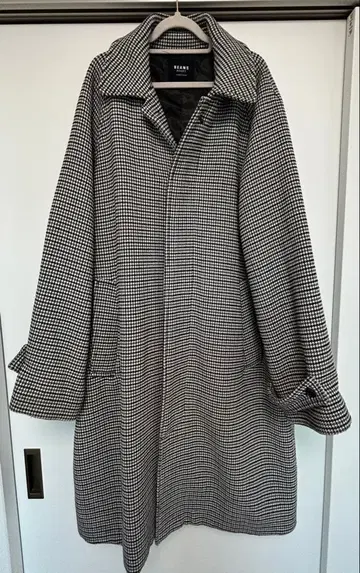 BEAMS 체스터 코트 블랙 화이트