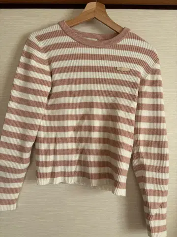Miro amurette 핑크 화이트 스트라이프 스웨터 F 사이즈