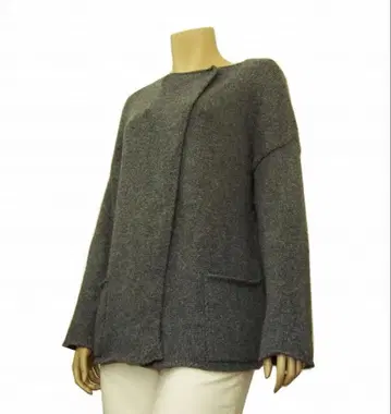 새상품급 핸드메이드 육중한 니트 노카라 자켓 빅 사이즈 LL 3L