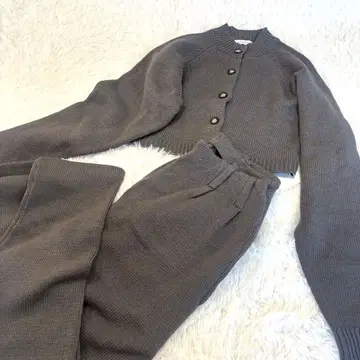 택 포함 ETRE 그레이 니트 셋업 팬츠