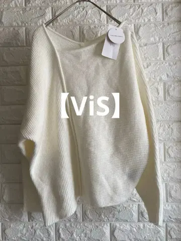 새상품 [ ViS ] 화이트 오프숄더 니트 프리 사이즈