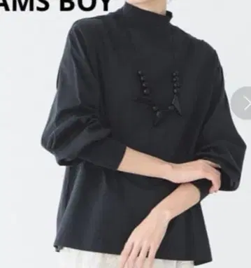 BEAMS BOY 모크넥 개더 롱 슬리브 T셔츠