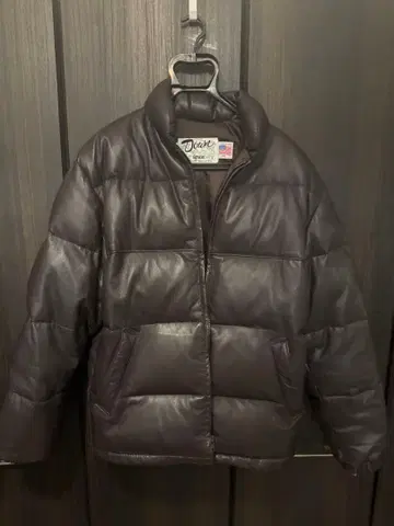 SCHOTT [ 214D/가죽 다운 자켓 ] 38 램 가죽 다크 브라운