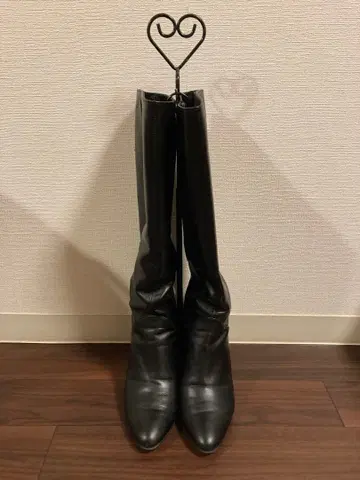 리걸 블랙 가죽 롱 부츠