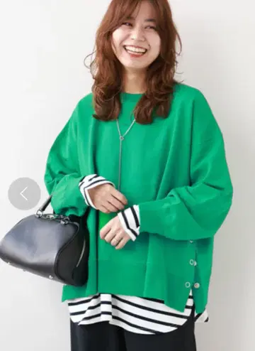 저널 스탠다드 리룸 반지 도트 와이드 맨투맨 그린