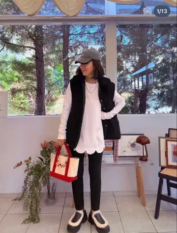 미사용 새상품 로지몬스터 아르간 스캘럽 튜닉 화이트