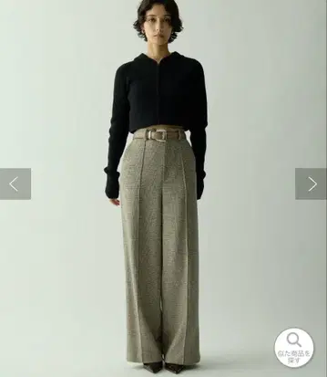 글렌체크 노턱 와이드 팬츠 사이즈 36