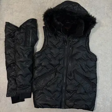 Y2K 헤이세이 2way 퍼 다운 자켓 다운 베스트