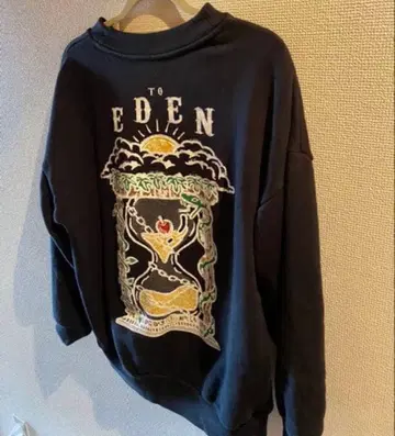 UVERworld EDEN 오버 사이즈 블랙 맨투맨