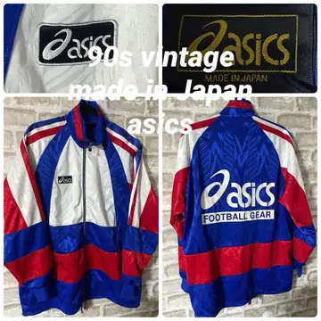 빈티지 90s asics 남성용 L 트랙 자켓 저지 축구