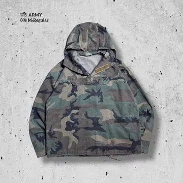 vintageU.S. ARMY BDU 우드랜드 카모 아노락 후드티 80s