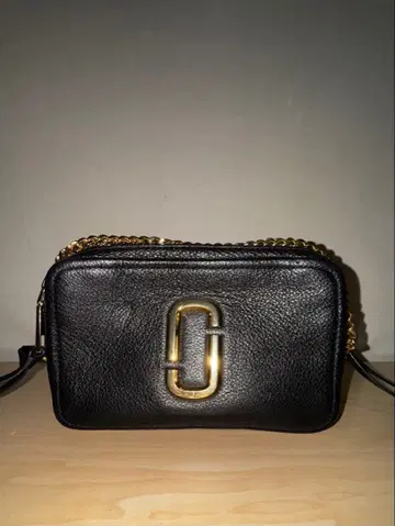 블랙 가죽 숄더백 골드 체인