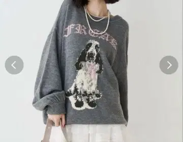 jouetie DOG 자카드 루즈 니트