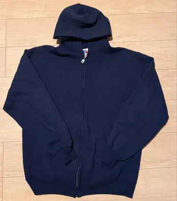 러셀 90s USA제 네이비 풀 집업 후드티