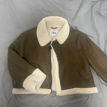 ZARA 보아 카라 부착 브라운 자켓 M