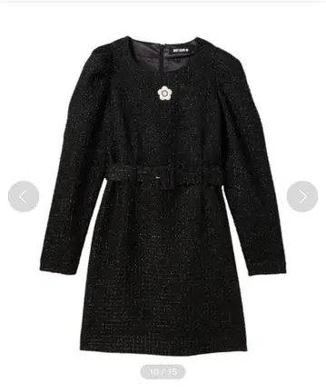 미사용 MARY QUANT 라메 체크 트위드 원피스